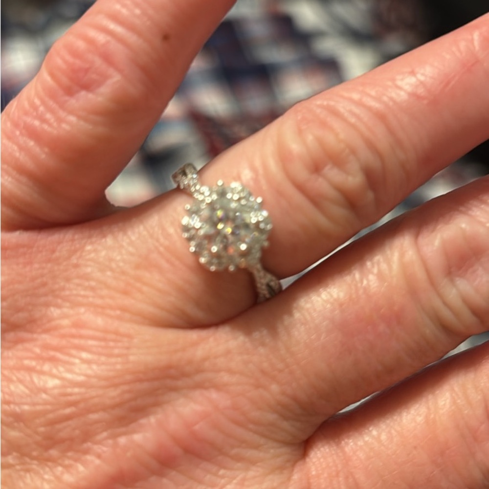 Elegant two carat  Moissanite ring GRA Certified size 7
